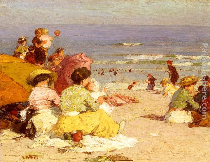 Beach Scene painting - Edward Potthast Beach Scene art painting